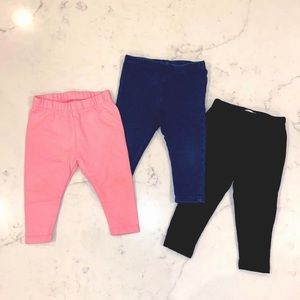 THREE 3 Splendid + Gap Baby Girl’s Leggings: jeggings, black, pink (6-12m)